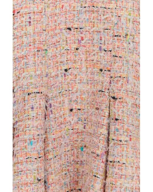 Balmain Pink Multicolor Tweed Mini Dress