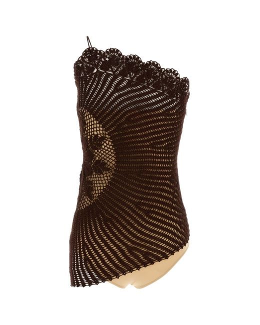 Magda Butrym Brown Crochet Top