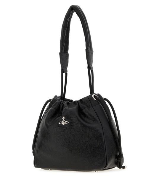 Vivienne Westwood Black Synthetic Leather Hilary Bucket Bag