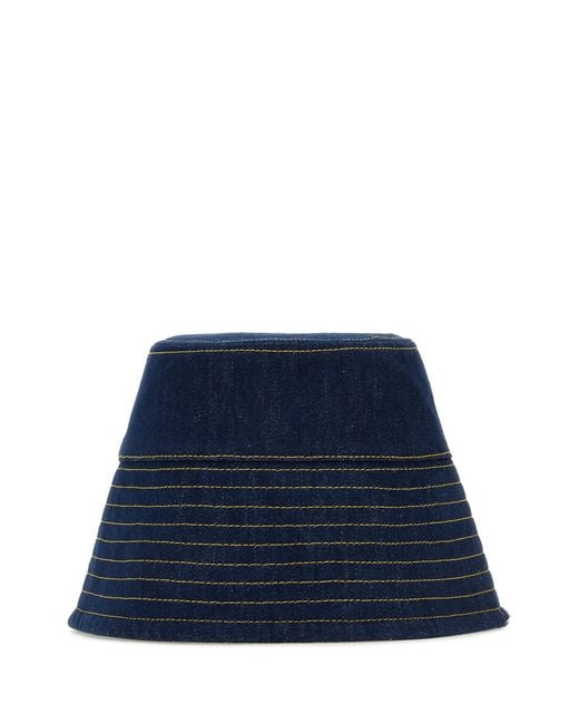 Cappello da pescatore in denim blu scuro di Patou in Blue