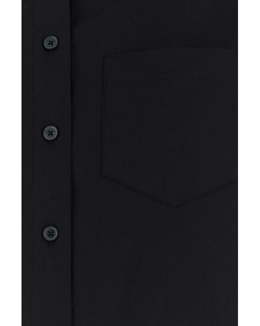 MICHAEL Michael Kors Black Stretch Poplin Shirt Cotton