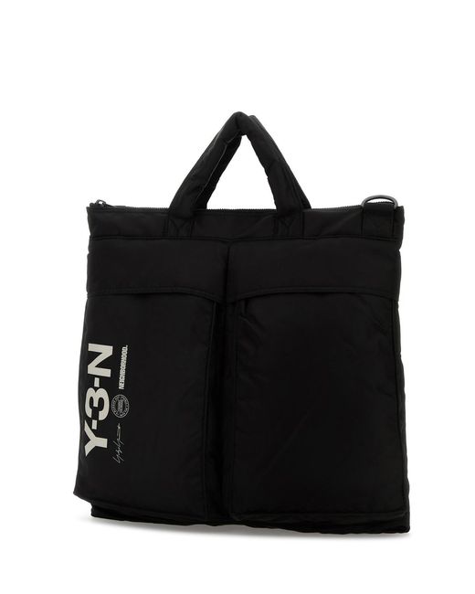 Y-3 Black Fabric Shopping Bag for men