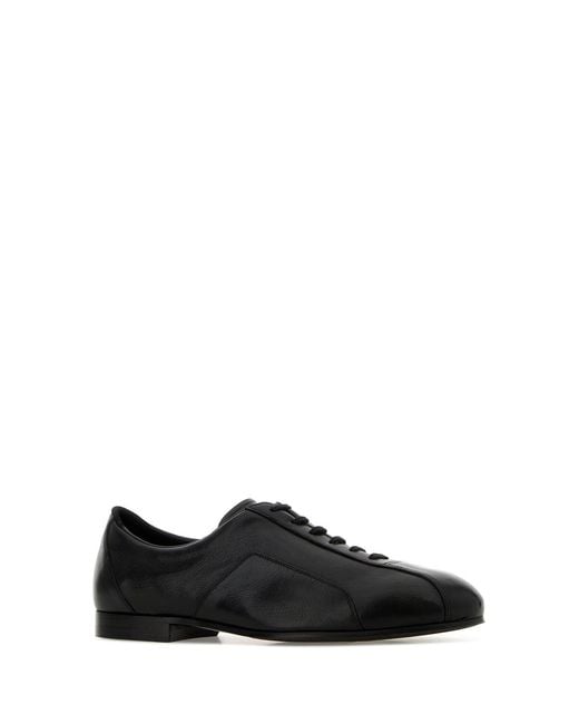 Jil Sander Black Leather Lace Up Shoes for men