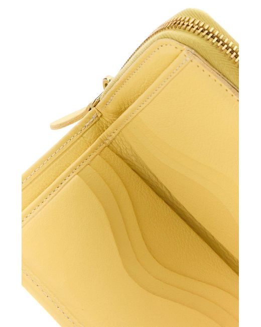 Il Bisonte Yellow Medium Wallet Classic In Vacchetta Vegetale Ingras