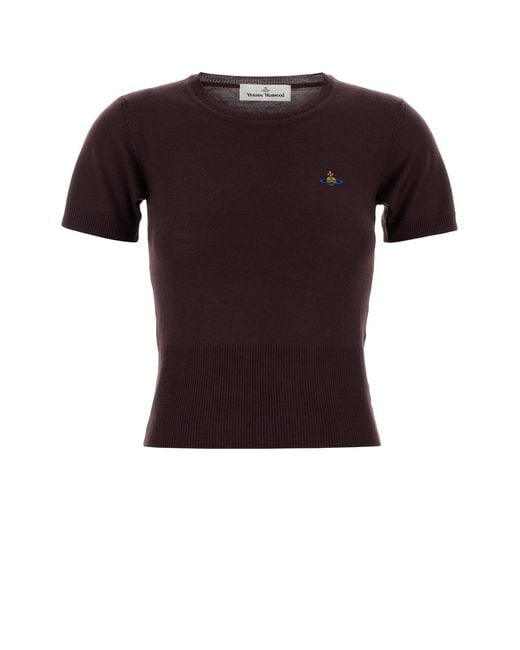 Vivienne Westwood Black Aubergine Wool Bea Sweater