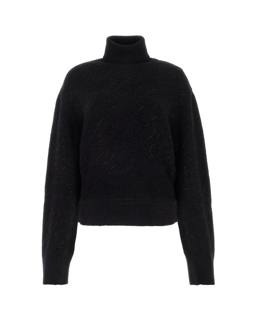 Maglione in misto alpaca nero di Blumarine in Black