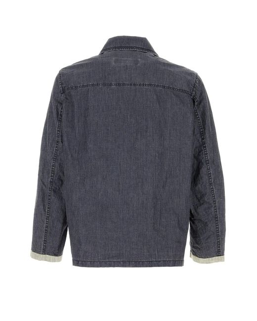Fay Denim Blue Linen Jacket for men