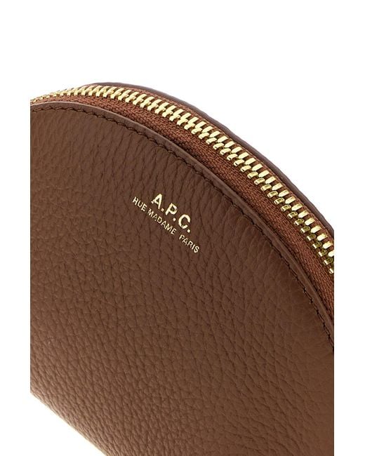 A.P.C. Brown Leather Monnaie Card Holder
