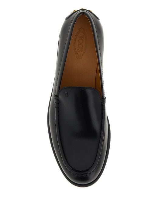 Tod's Black Leather Loafers