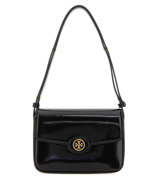 Tory Burch Black Leather Robinson Shoulder Bag