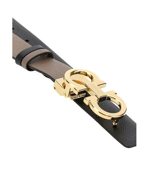 Ferragamo White Mud Leather Reversible Belt