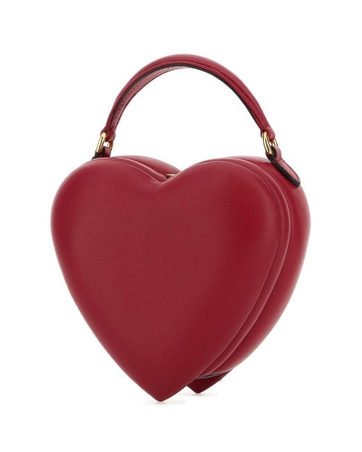 Moschino Red Nappa Leather Love Me Bag Handbag