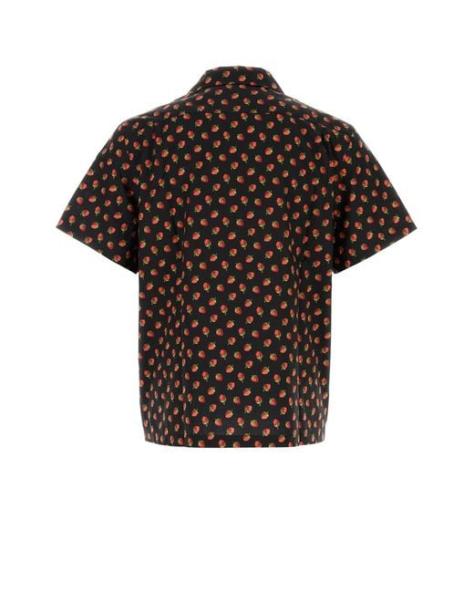 J.W. Anderson Black Printed Poplin Shirt for men