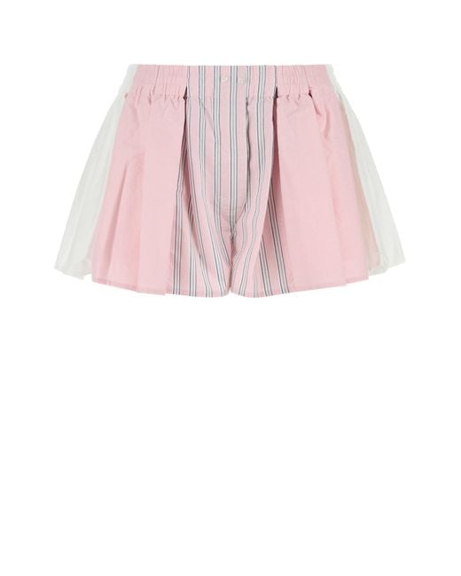 Shorts in oxford multicolor di Alexander Wang in Pink
