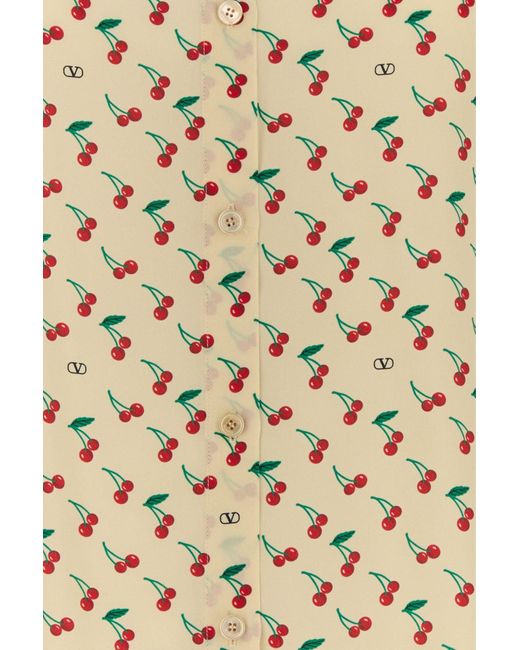 Valentino Garavani Natural Printed Crepe Shirt