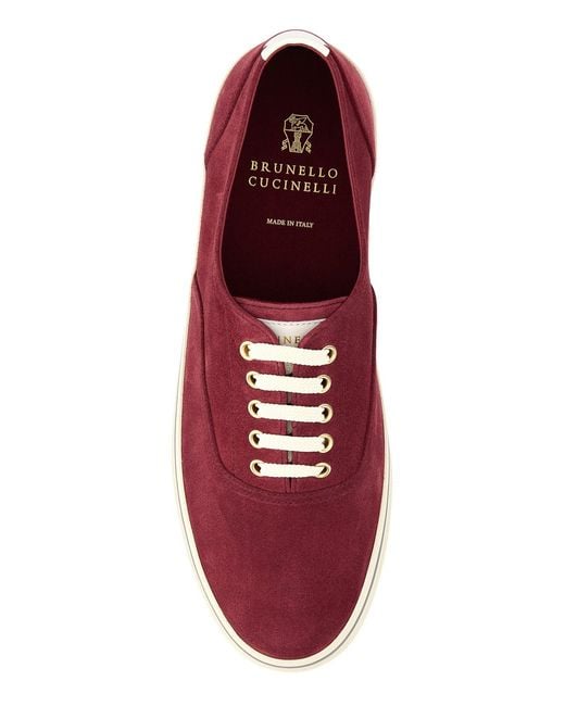 Brunello Cucinelli Red Logo Sneakers for men