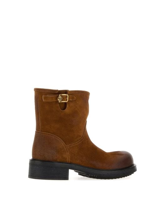 Versace Brown Suede Ankle Boots for men