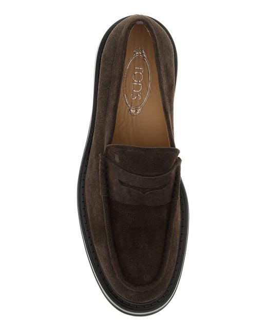 Tod's Black Suede Loafers for men