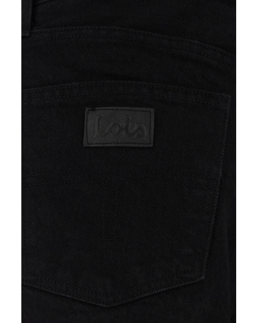 Lois Black Denim Skater Wide-leg Jeans