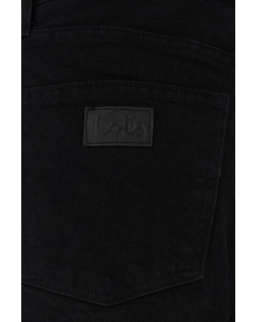 Lois Black Denim Skater Wide-leg Jeans