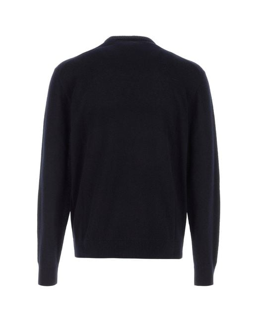 GIORGIO ARMANI X ALANUI Midnight Blue Cashmere Blend Sweater for men