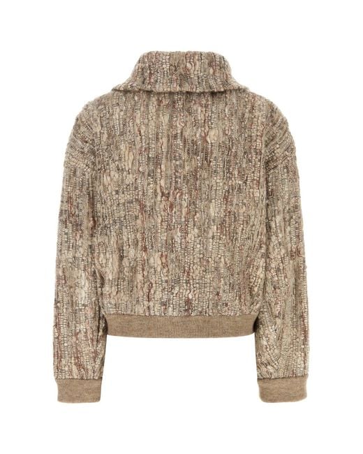 Brunello Cucinelli Natural Mohair Blend Bomber Jacket