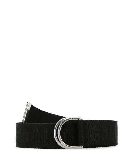 Balenciaga Black Polyester D Ring Belt