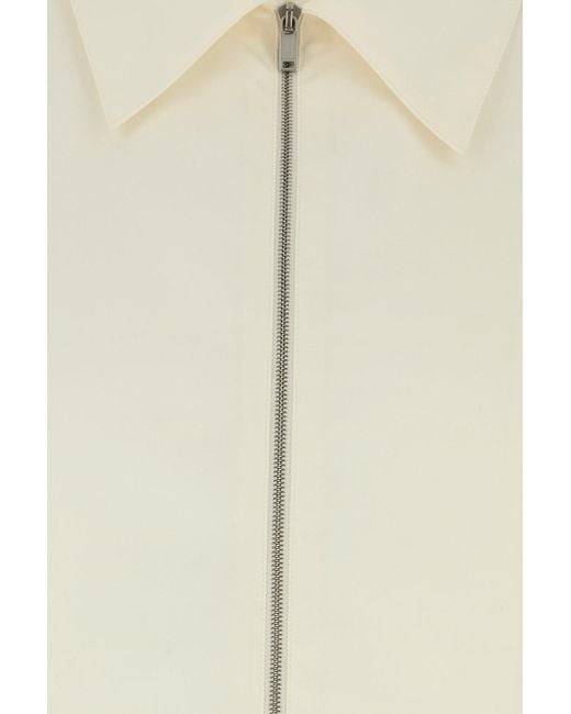 Jil Sander Natural Zip-Up Shirt for men