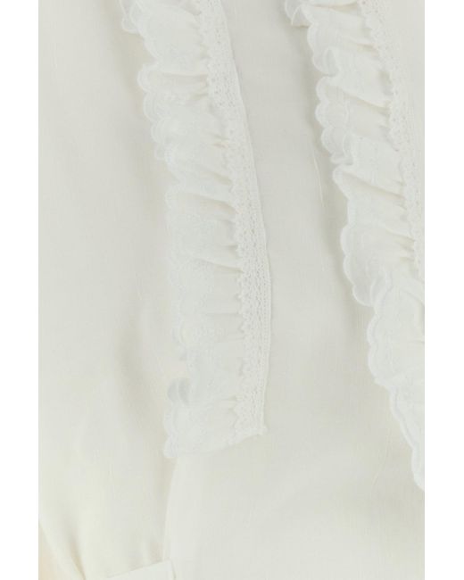 Valentino Garavani White Cotto Blend Shirt Dress