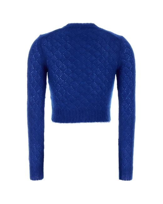Jil Sander Blue Mohair Blend Sweater