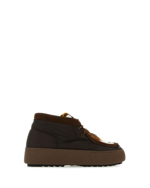 Moon Boot Brown Multicolor Nylon And Leather Mtrack Mid Ankle Boots for men