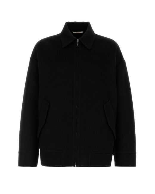 Valentino Garavani Black Wool Blend Oversize Jacket for men