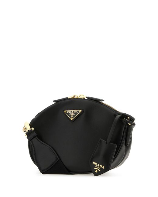Borsa a tracolla in pelle nera di Prada in Black