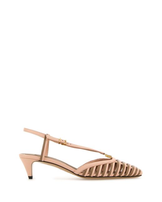 Scarpe con tacco FFold in pelle bicolor di Fendi in Multicolor