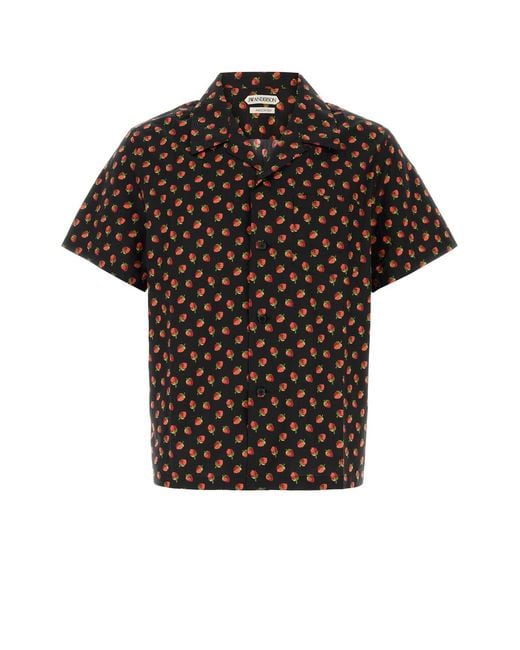 J.W. Anderson Black Printed Poplin Shirt for men