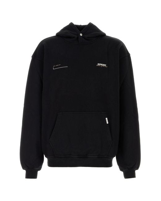 Felpa in cotone nero di Represent in Black da Uomo