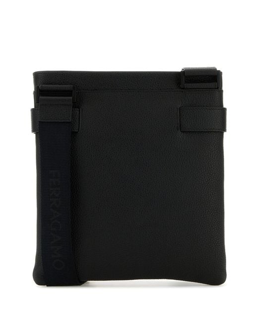 Borsa a tracolla in pelle nera di Ferragamo in Black da Uomo
