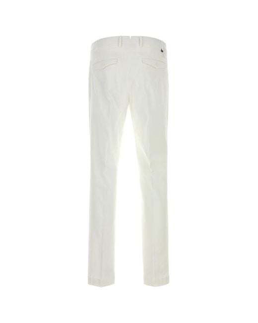 PT Torino White Stretch Cotton Pant for men