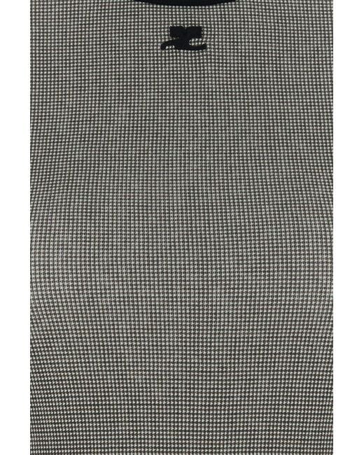 Courreges Gray Printed Jersey T-shirt