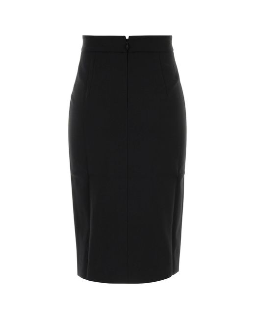 ANDAMANE Black Stretch Gabardine Skirt