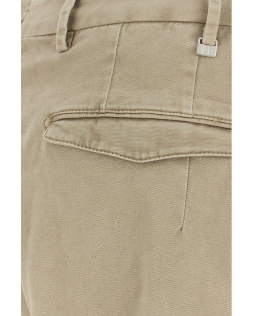 Pantalone in cotone stretch cappuccino di PT Torino in Natural da Uomo