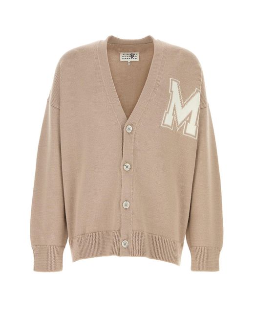 MM6 by Maison Margiela Natural Beige Wool And Acrylic Cardigan for men