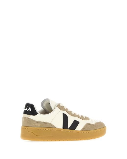Veja Multicolor Leather And Suede V-90 Sneakers