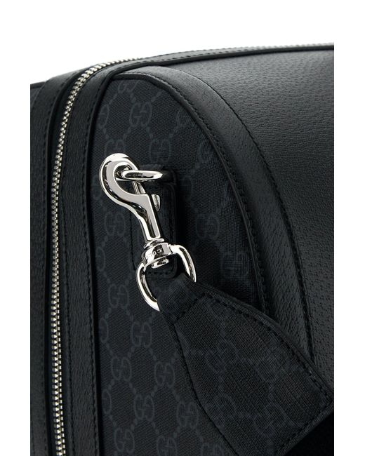 Borsa da viaggio in tela nera di Gucci in Black da Uomo