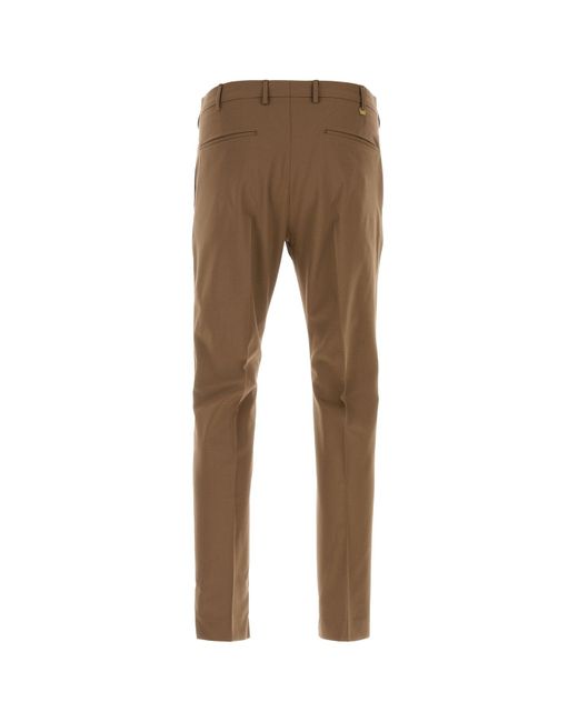 Pantalone in lana stretch fango di PT Torino in Natural da Uomo