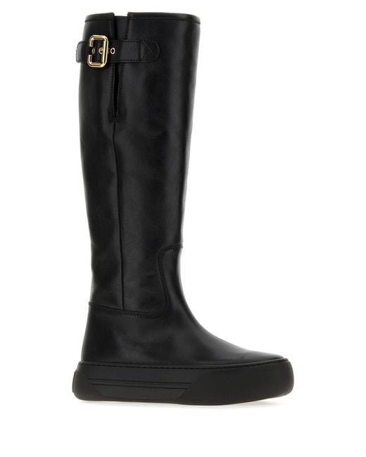 Chloé Black Leather Delia Boots