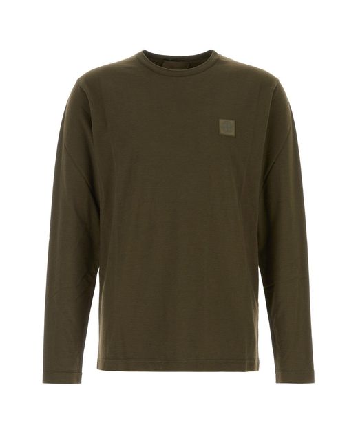 Stone Island Green Cotton T-Shirt for men