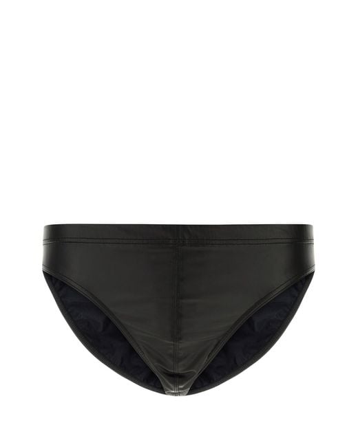 Tom Ford Black Synthetic Leather Swimming Brief for men