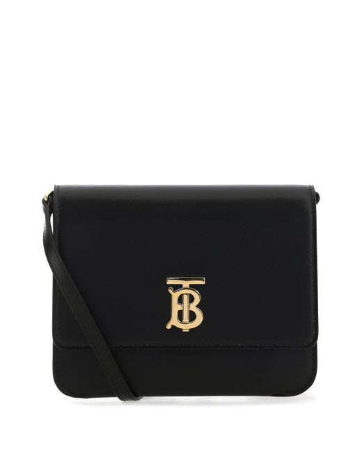 Burberry Black Leather Mini Tb Crossbody Bag Lyst