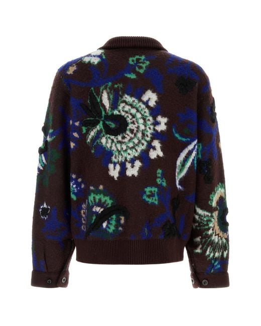 Sacai Black Embroidered Wool Cardigan for men